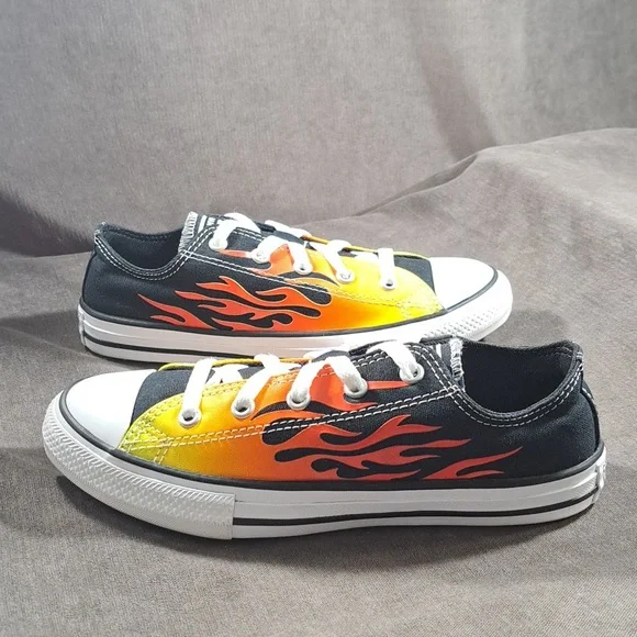 Converse Chuck Taylor All Star Archive Flame Black Ombre Sneakers VG US J3 W5 - Picture 9 of 16